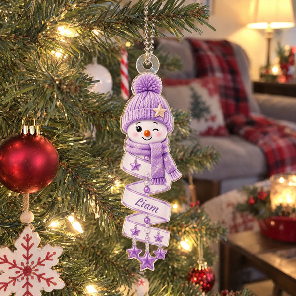 Personalized Smiling Snowman Keepsake Ornament