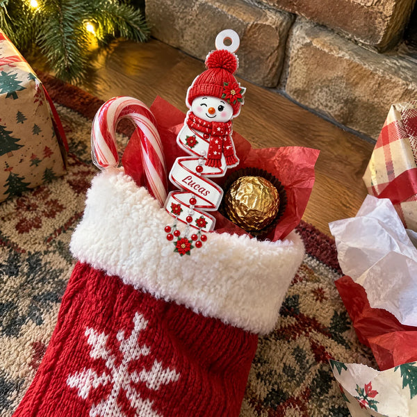Personalized Smiling Snowman Keepsake Ornament