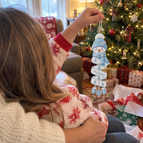 Personalized Smiling Snowman Keepsake Ornament