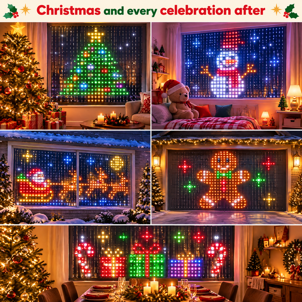 Smart Holiday Pixel Curtain — product photo 5 of 10