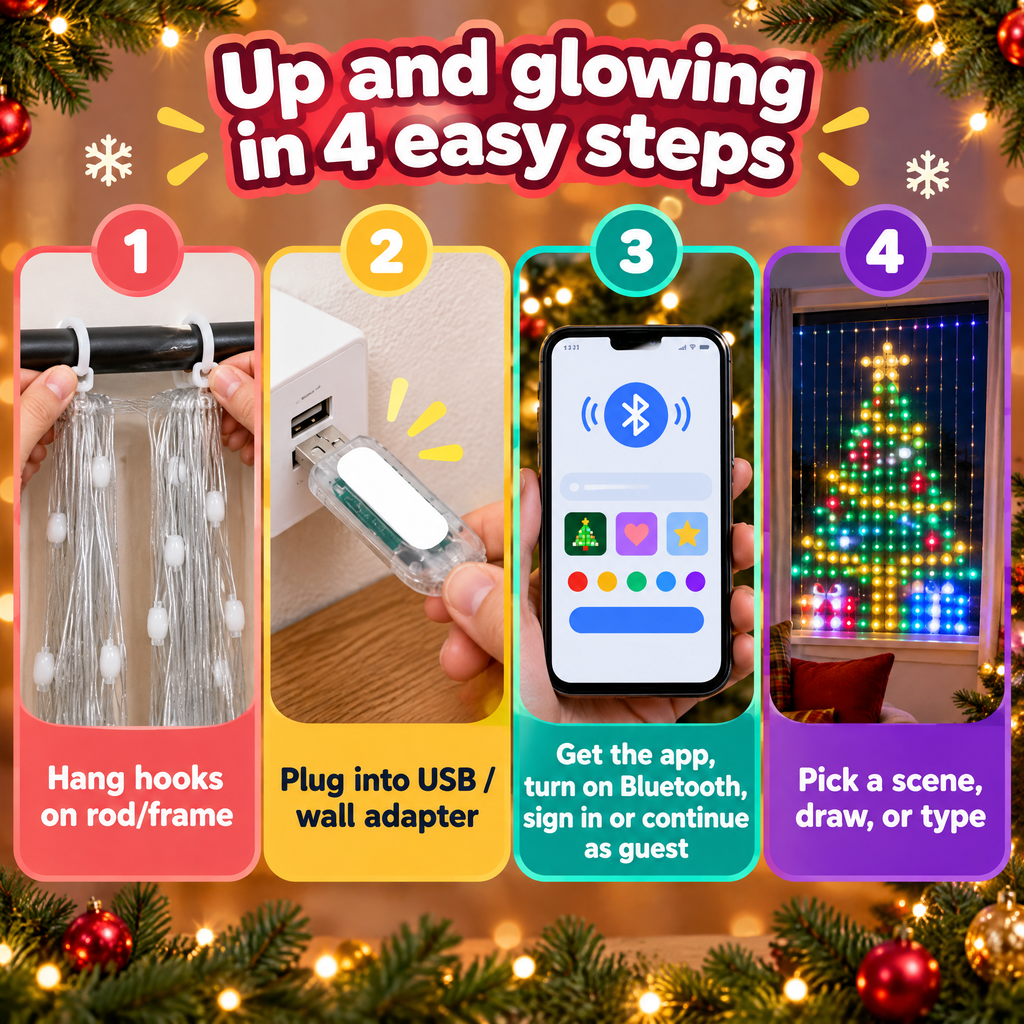 Smart Holiday Pixel Curtain — product photo 7 of 10