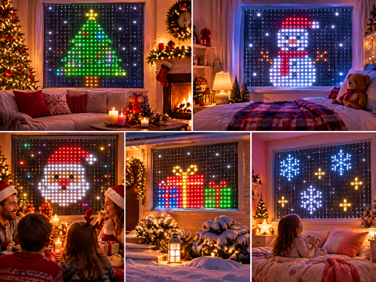 Smart LED Curtain | App-Controlled Christmas Lights – StationZenith