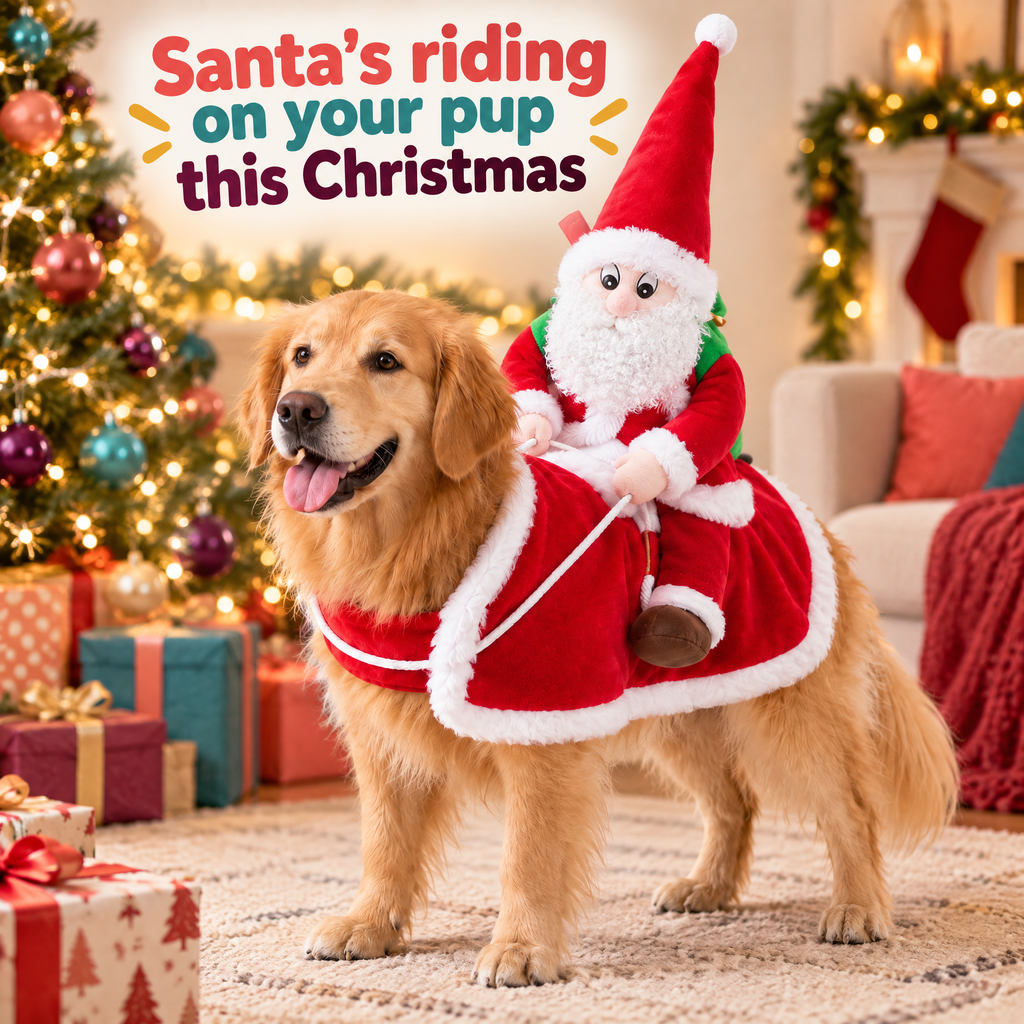 Santa's Sleigh Ride Dog Costume — product photo 1 of 9