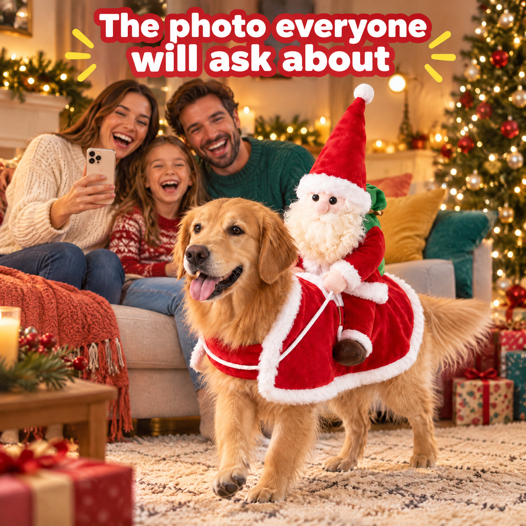 Santa's Sleigh Ride Dog Costume — product photo 2 of 9