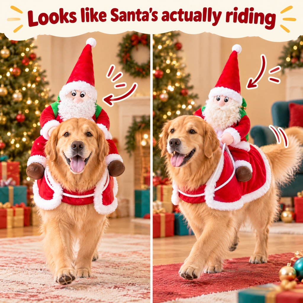 Santa's Sleigh Ride Dog Costume — product photo 3 of 9