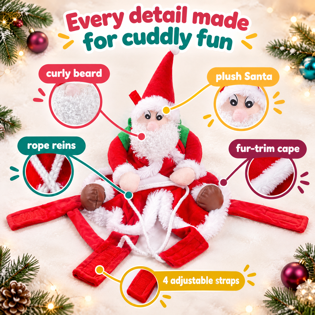 Santa's Sleigh Ride Dog Costume — product photo 4 of 9
