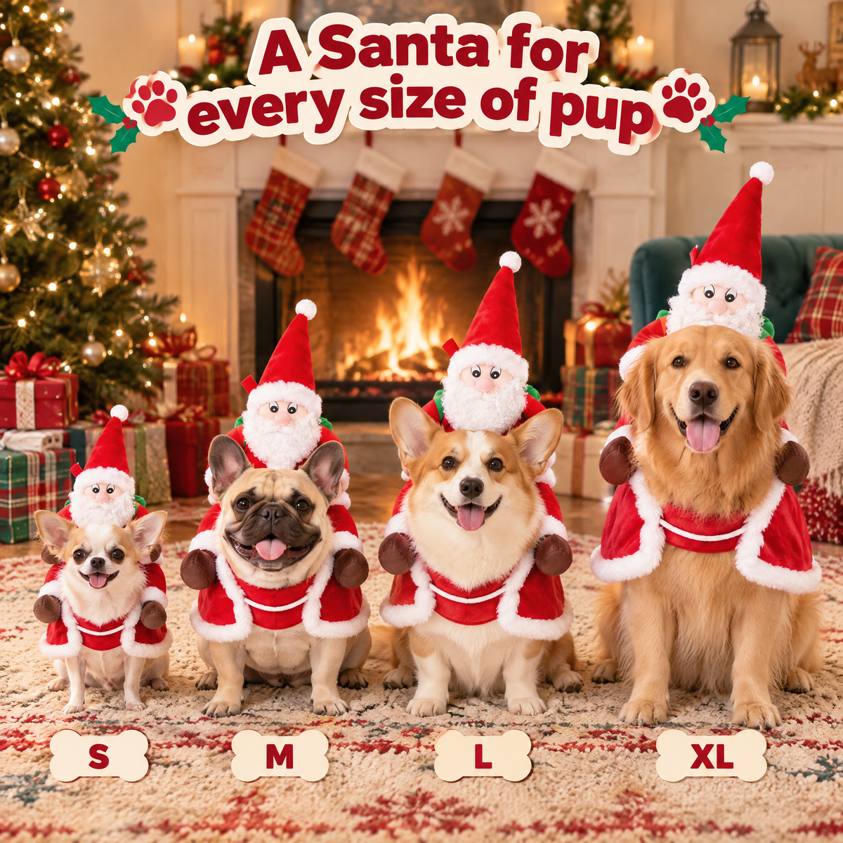 Santa's Sleigh Ride Dog Costume — product photo 6 of 9