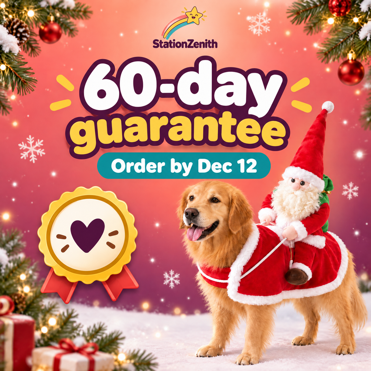Santa's Sleigh Ride Dog Costume — product photo 9 of 9