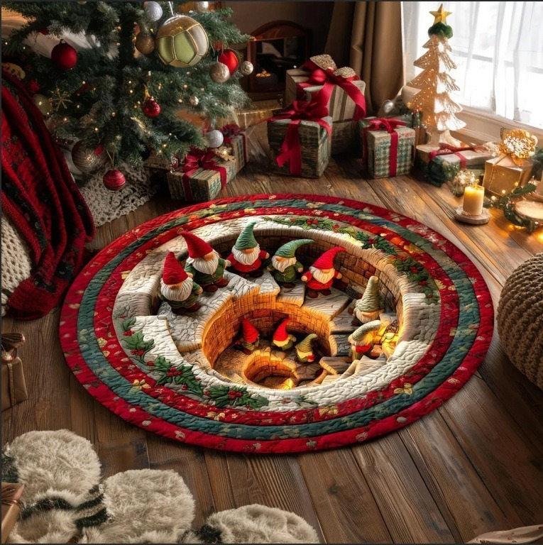 Magical Christmas 3D Illusion Rug — design 15 Little Christmas Village