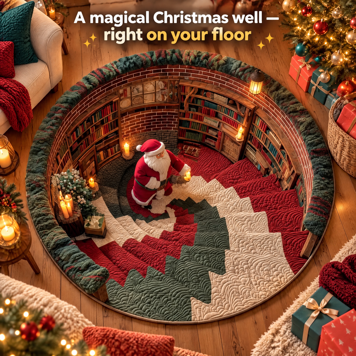 Magical Christmas 3D Illusion Rug — product photo 1 of 9