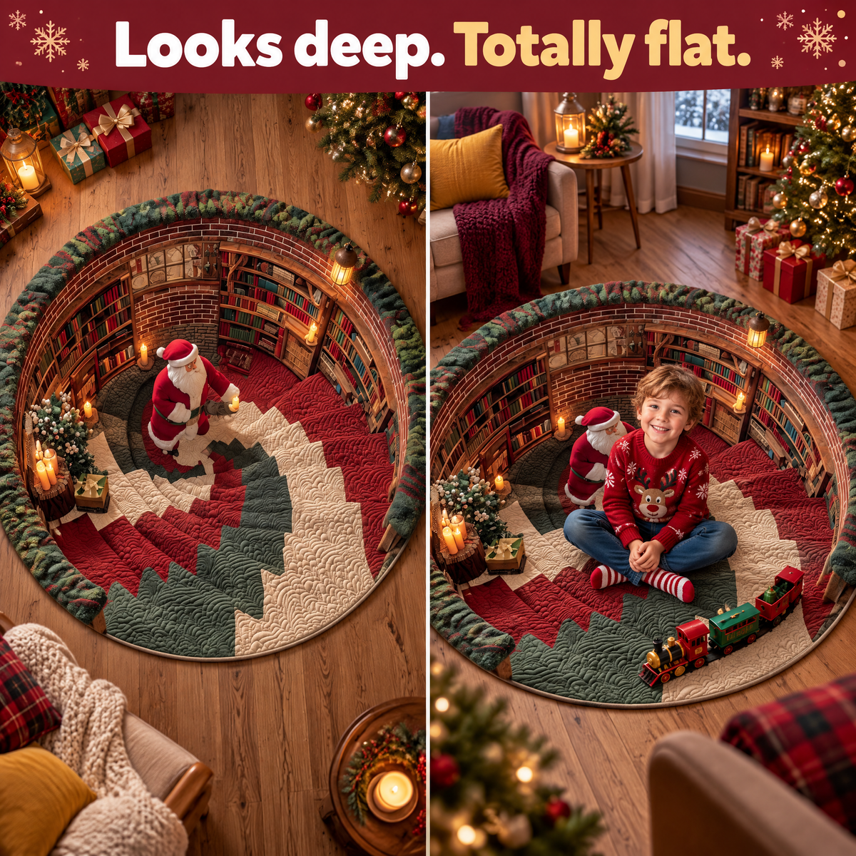 Magical Christmas 3D Illusion Rug — product photo 3 of 9