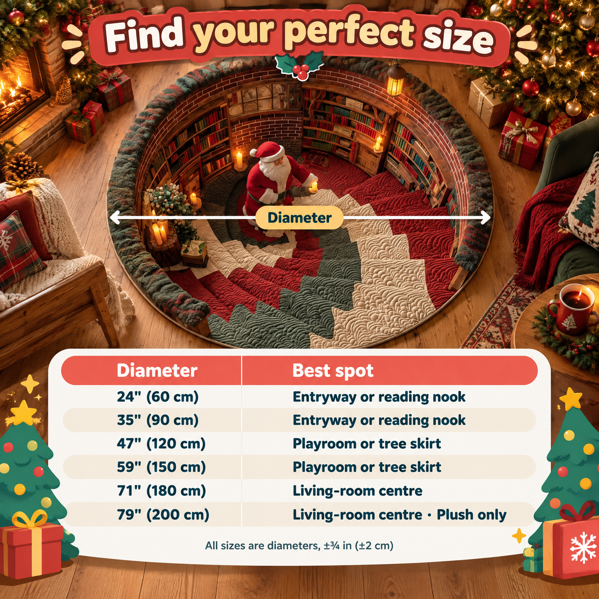 Magical Christmas 3D Illusion Rug — product photo 7 of 9