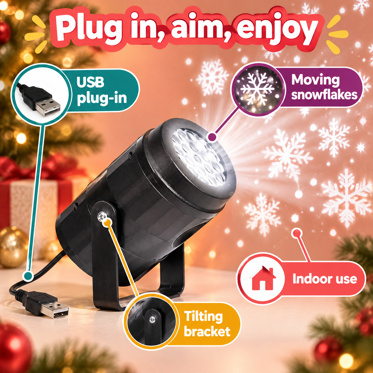 Indoor Magic Snow Projector — product photo 4 of 9
