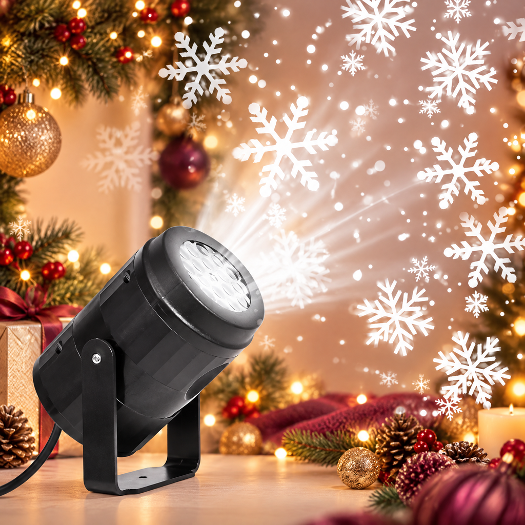 Indoor Magic Snow Projector — White Snowfall