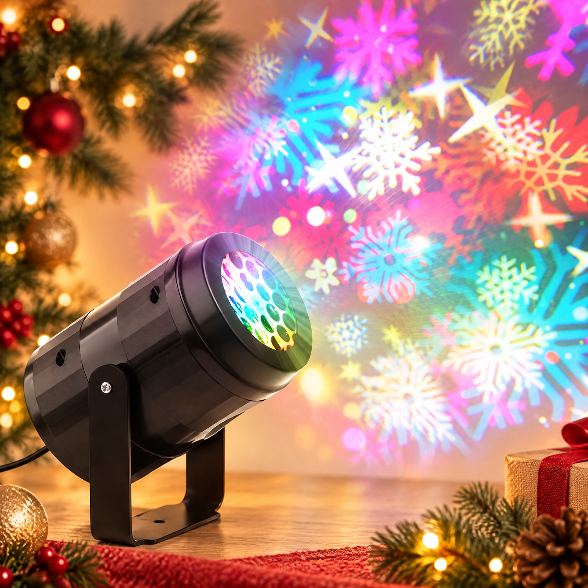 Indoor Magic Snow Projector — Colored Snowfall