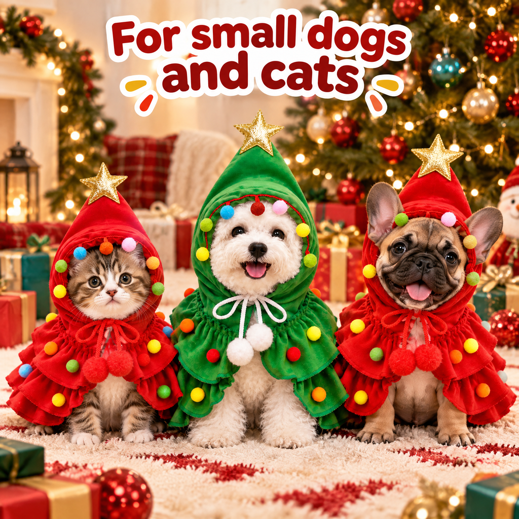 Festive Christmas Tree Pet Cape — product photo 5 of 9