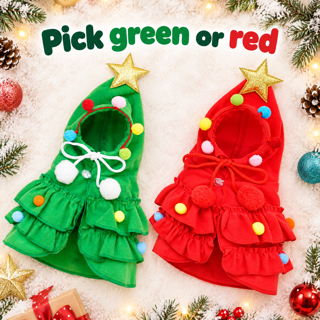 Festive Christmas Tree Pet Cape — product photo 6 of 9