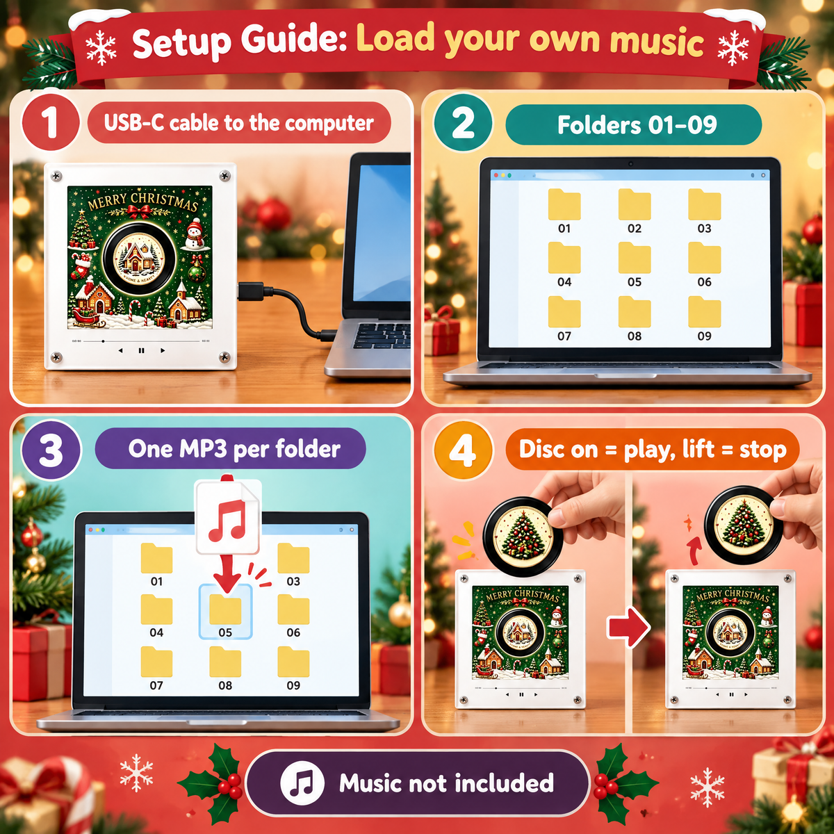Smart Christmas Mini Record Magnet — product photo 5 of 10