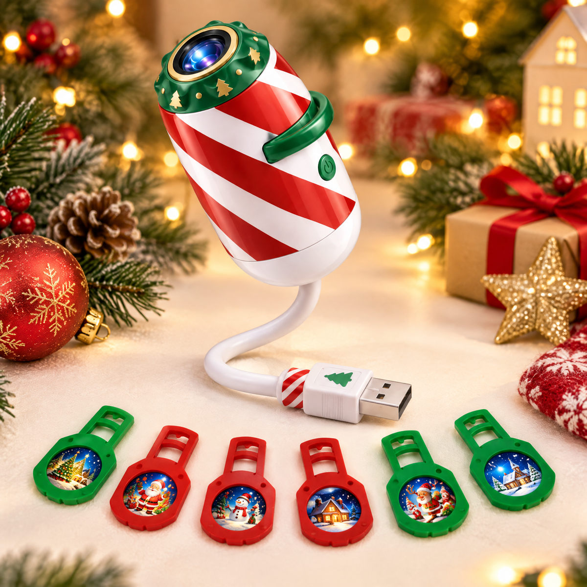 StationZenith Smart USB Holiday Projector — 6 Christmas Patterns