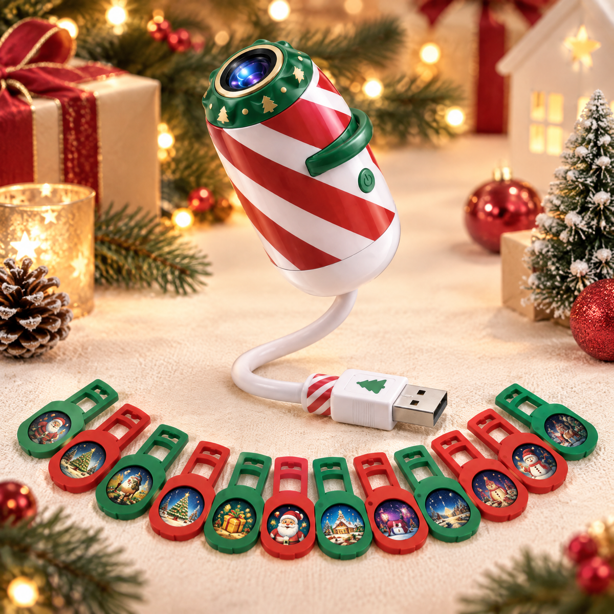 StationZenith Smart USB Holiday Projector — 12 Christmas Patterns