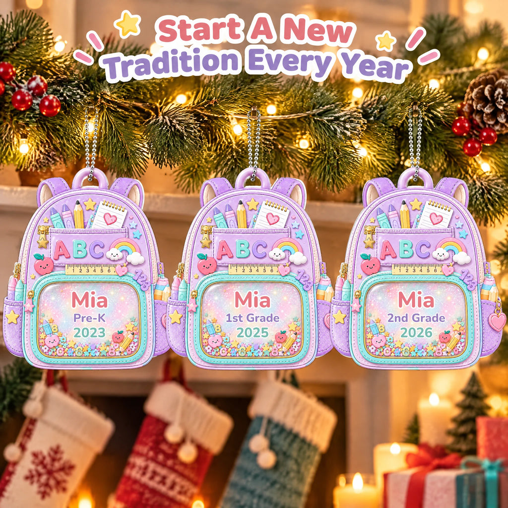 My School Year Personalized Backpack Ornament — a new one every school year